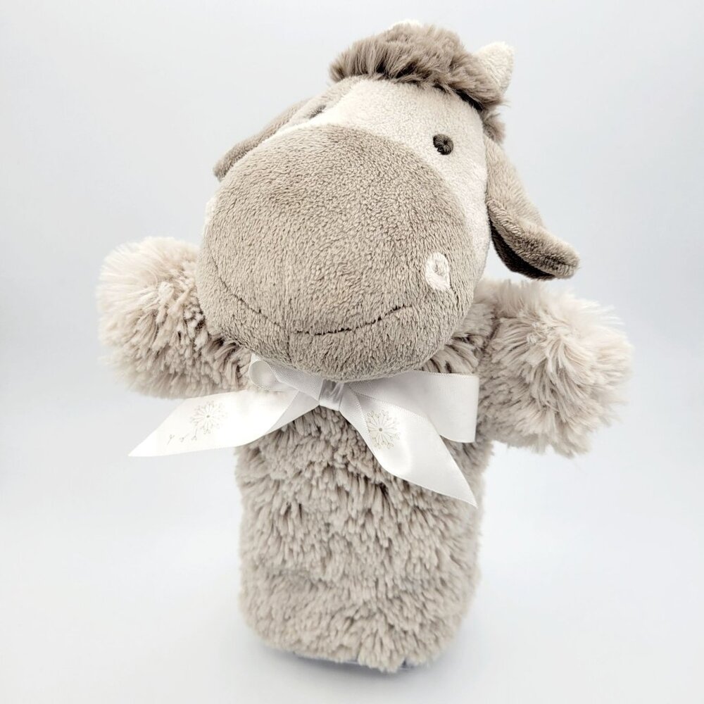 Mon Ami Gray Cow Hand Puppet Plush Stuffed Animal Farm Animal Easter Spring 11"